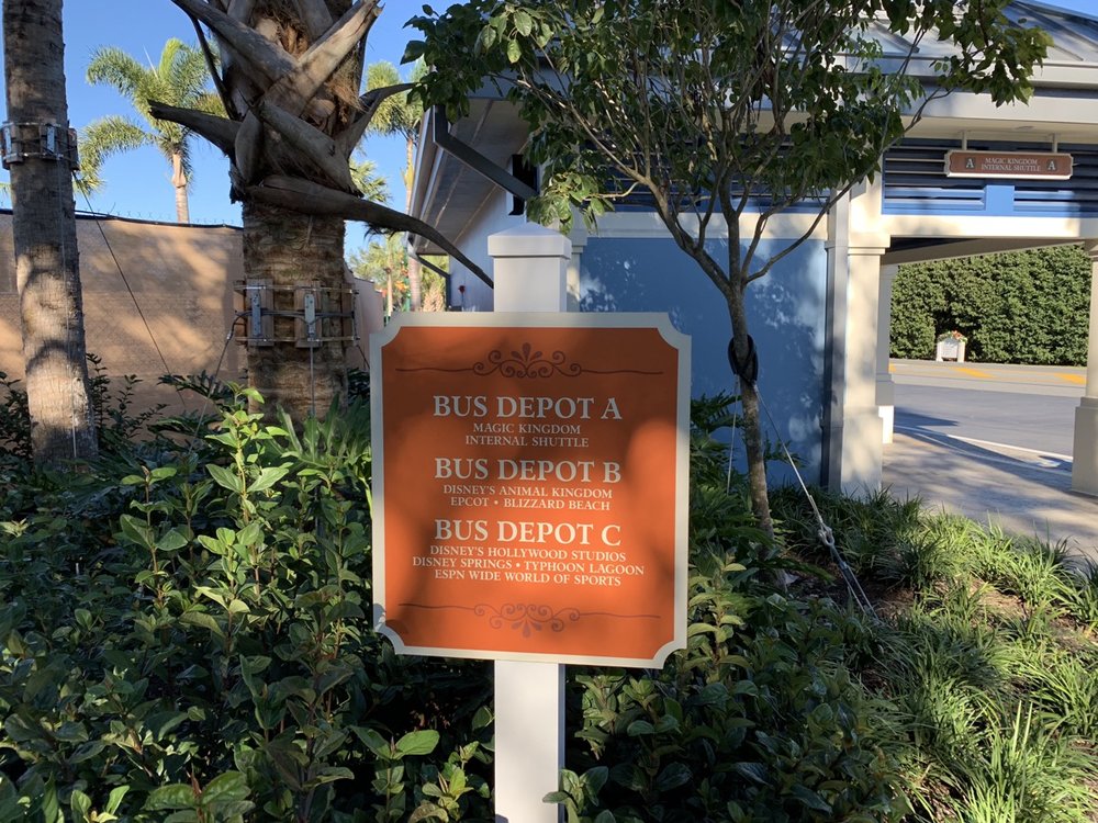 Caribbean Beach Resort Bus Depot Sign