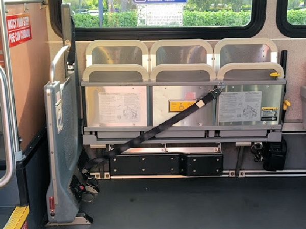 Image of securement area on Disney World bus