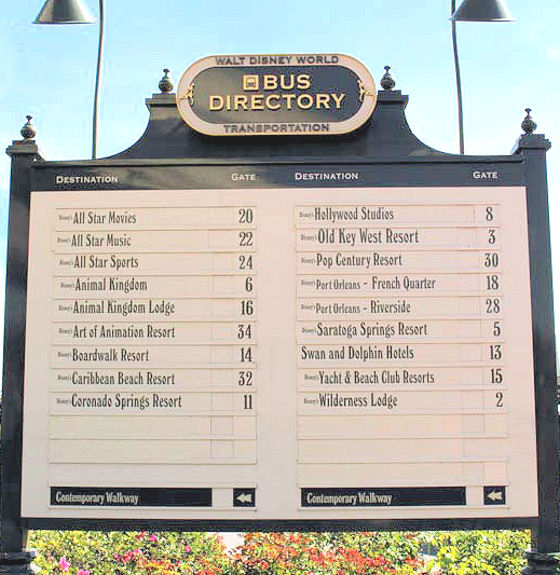 Magic Kingdom Bus Directory