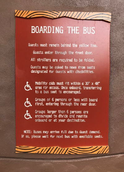 Boarding The Bus Sign in Red
