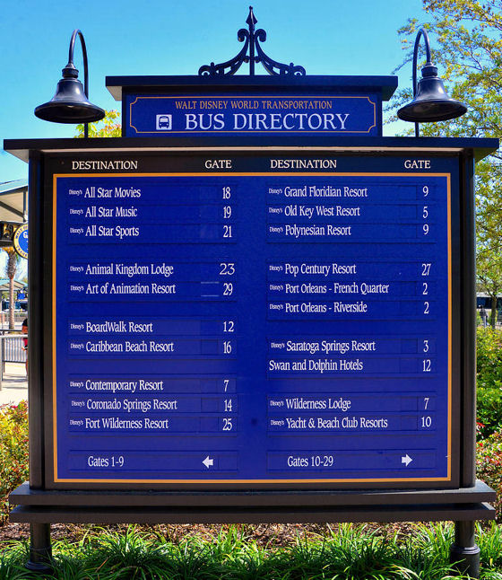 Disney Springs Bus Loop Directory