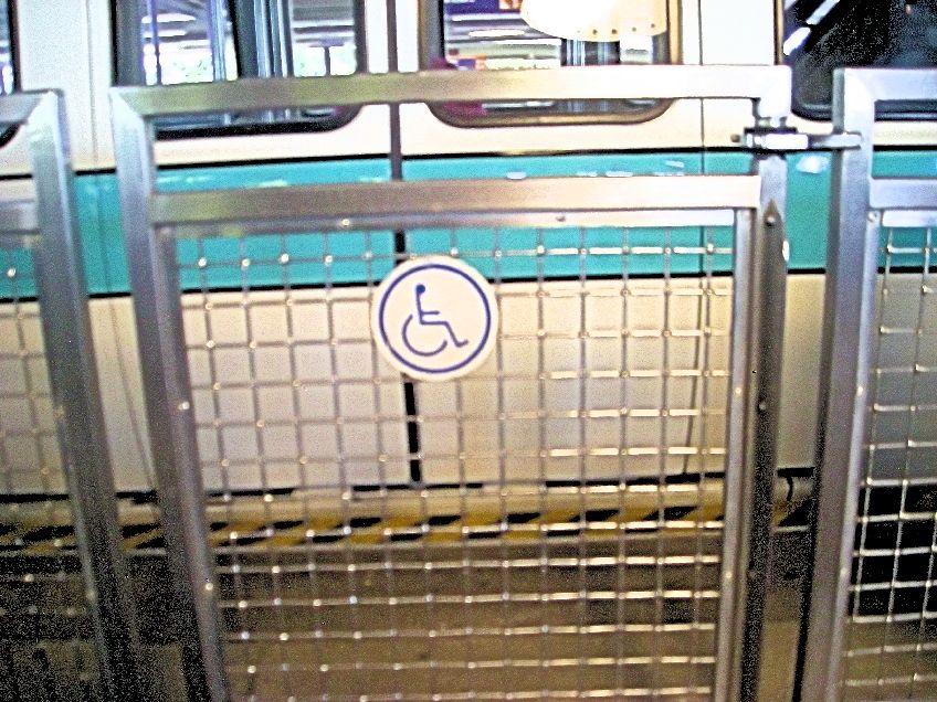 Handicap gate at monorail station