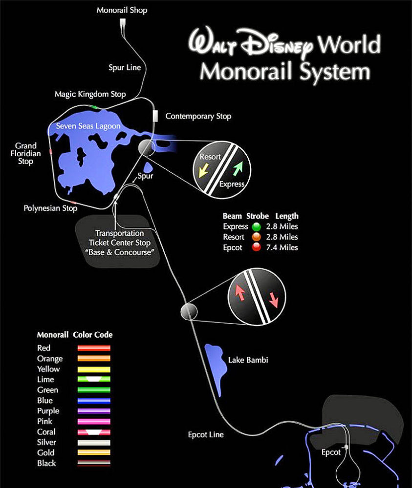 Map of the Walt Disney World Monorail System