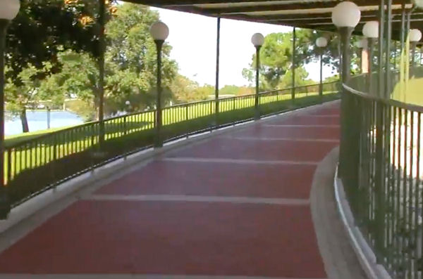 Walkway To Resorts Monorail At Magic Kingdom