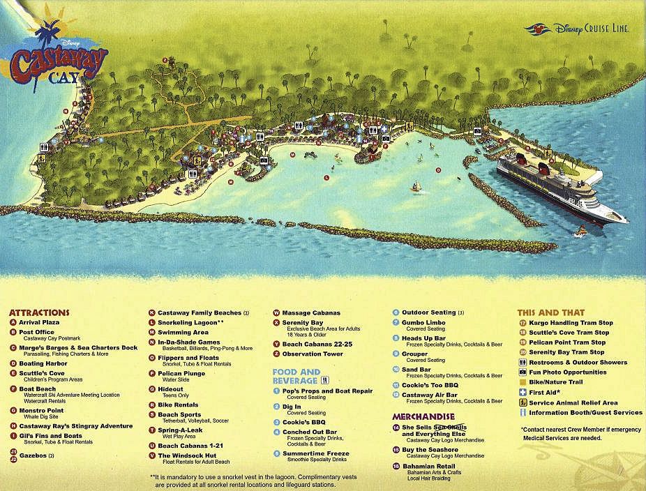 Disney Cruise Line Map of Castaway Cay