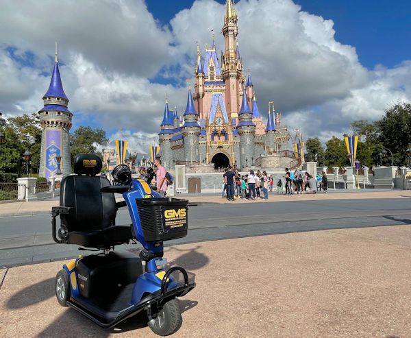 Cinderella's Castle with scooter at The Magic Kingdom