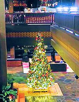 Christmas Tree At Polynesian Resort 2021 From Second Level (3)