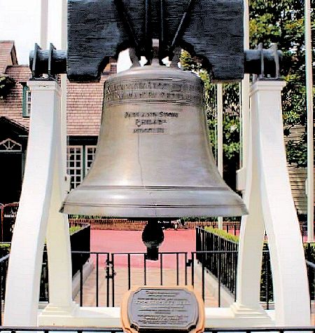 Picture of the replicated Liberty Bell at Liberty Square in the Magic Kingdom