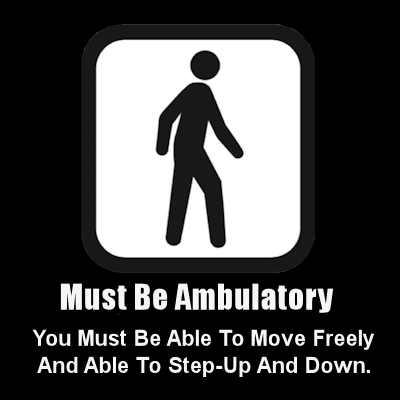 Disability Guide Symbol: Picture of the Ambulatory symbol which designates that you must be able to move freely.