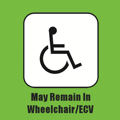 Disability Guide Symbol: May Remain In Wheelchair/ECV