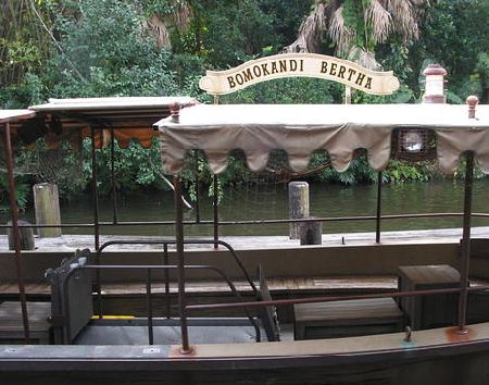 Jungle Cruise Boat named "Bomokandi Bertha" with special ramp